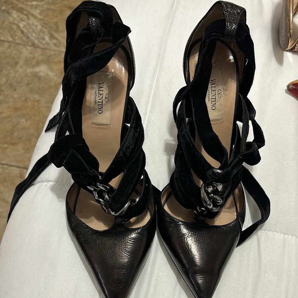 Valentino Women's Black Leather Heels